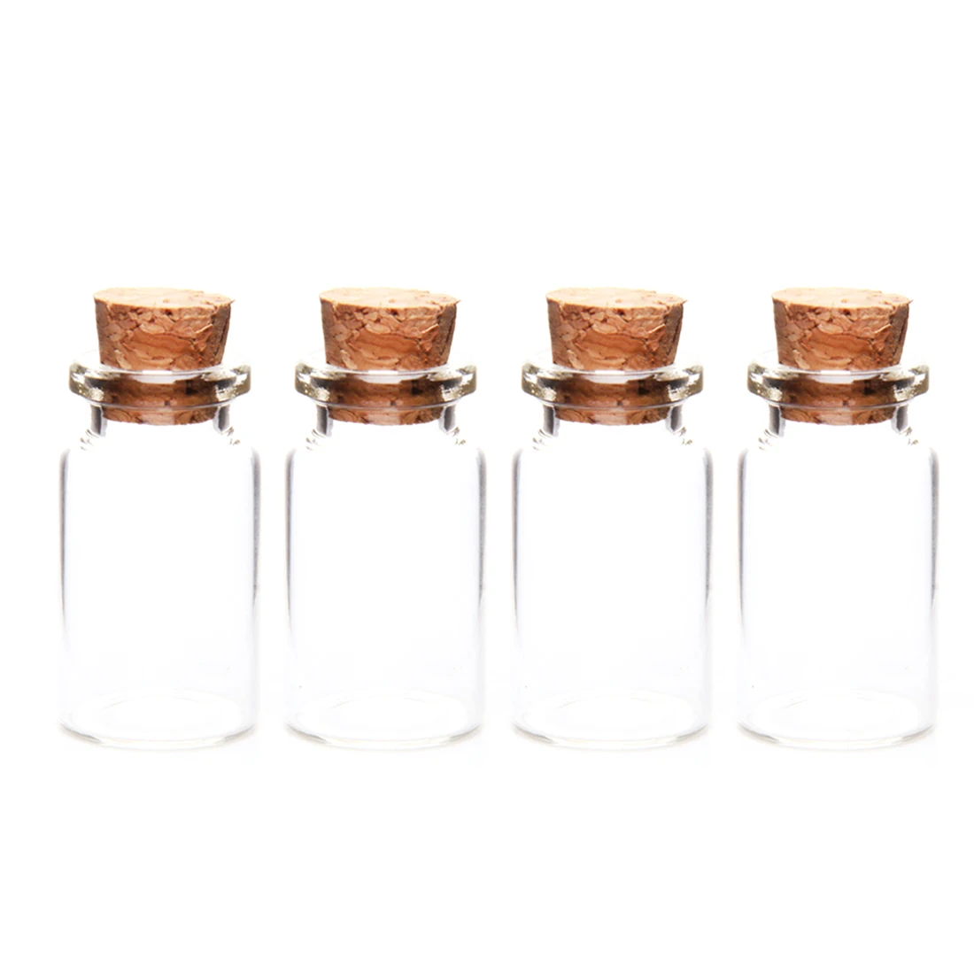 4Pcs 7ML Mini Glass Bottles Empty Sample Jars with Cork 22*40MM Storage
