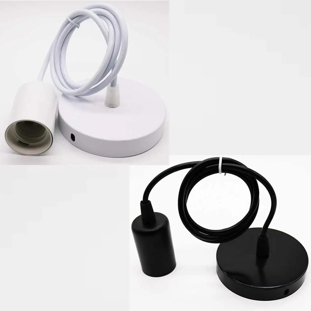 E27 Lamp Base Socket Ceiling Pendant Light Lamp Holder Black/White