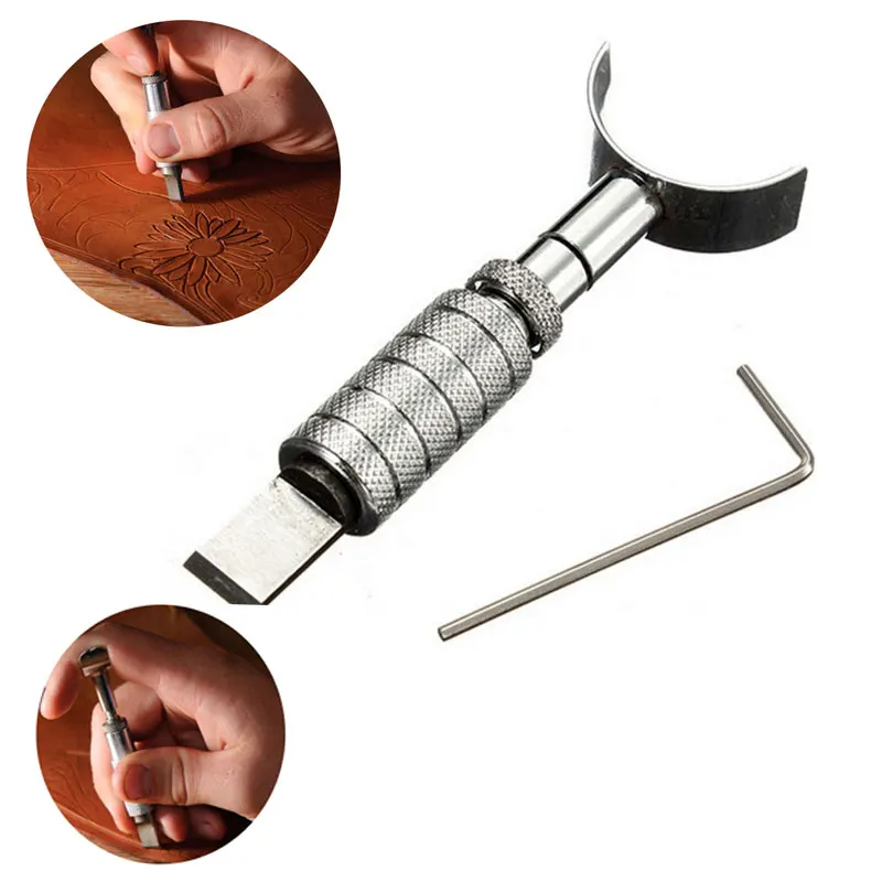 

Stainless Handmade Adjustable Swivel Leather Tools Rotating Carving Knife With Blade