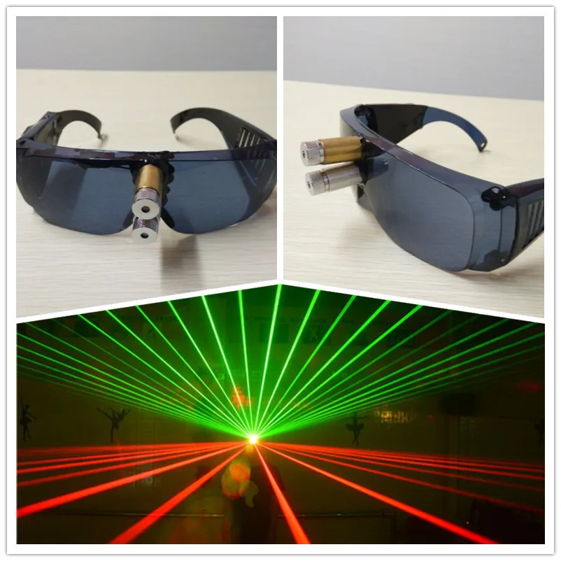 

WYY new design red green Laser glasses for stage show DJ laser glove LED glasses dancing Event & Party Supplies