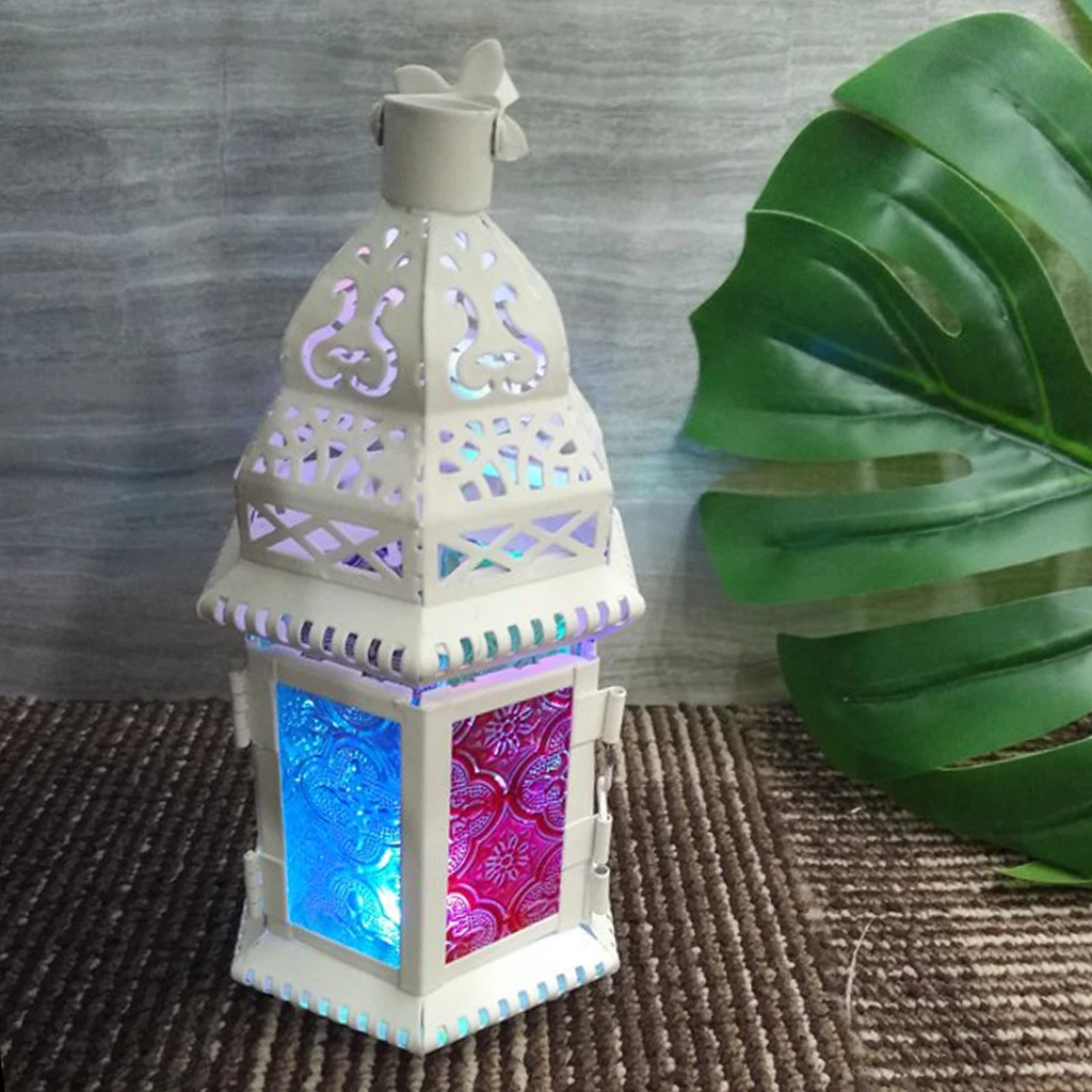 High Quality Romantic Glass Moroccan Style Candle Lantern - Great for Indoors/Outdoors Parties Weddings Workmanship crafts