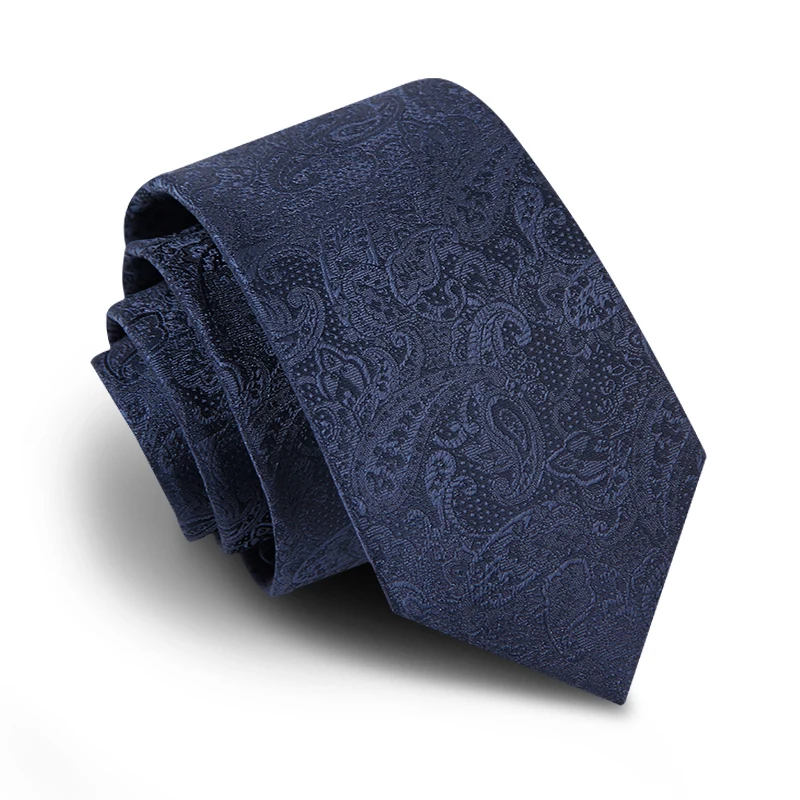 Новинка, высокое качество, галстук, 7 см& 5 см, тонкий галстук для мужчин, темно-синий, Пейсли, деловой костюм, мужские галстуки с роскошной подарочной коробкой, посылка