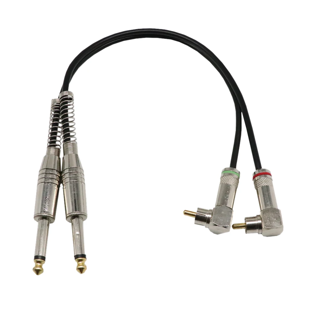 

Premium Dual 1/4 Inch To Dual RCA Audio Cable (1FT) - Male 6.35mm 1/4' Phono Mono to RCA Connector Wire Cord Plug Jack