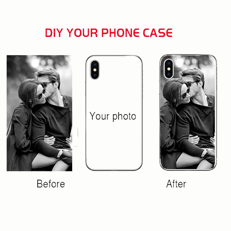 

Unique Personalized Customized DIY Printing TPU transparent Cover Case for iPhone SE 5s 7 8 Plus X XS MAX XR 6 6s Plus