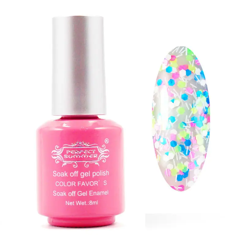

Perfect Summer Hot Sale UV Gel Nail Polish Big Glitter Snowflake Gel Polish LED UV Soak off