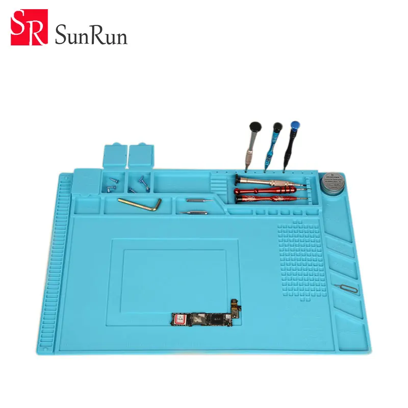 

Heat Insulation Silicone Pad Electrical BGA Soldering Repair Station Maintenance Platform With Screw Location Mat