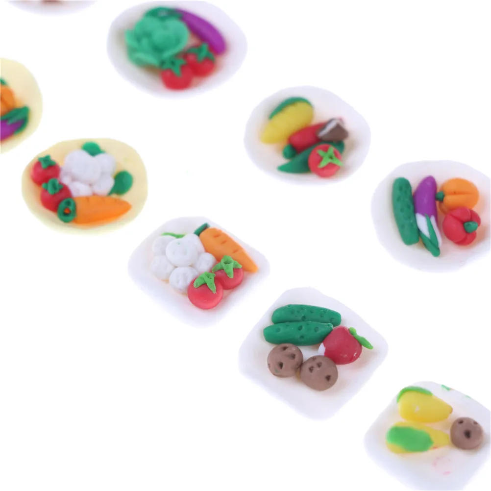 New Food Mini Vegetables Dish Plate Dollhouse Miniatures Table Decor