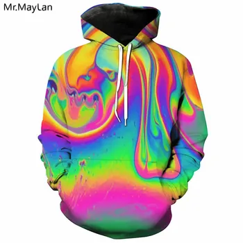 

Hipster Harajuku 3D Hoodies Men's Oil Spill Color Hoody Pullover 3D Print Men Women Hip Hop Sweatshirt Tracksuit Streetwear Tops