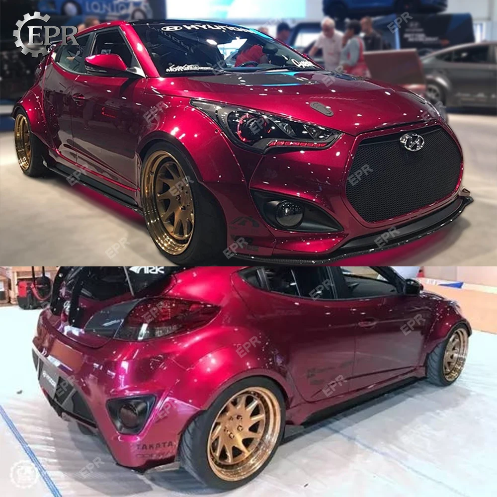 FRP Sema крыло для Hyundai Veloster стекловолокно переднее и заднее вспышки (4 шт.) Комплект