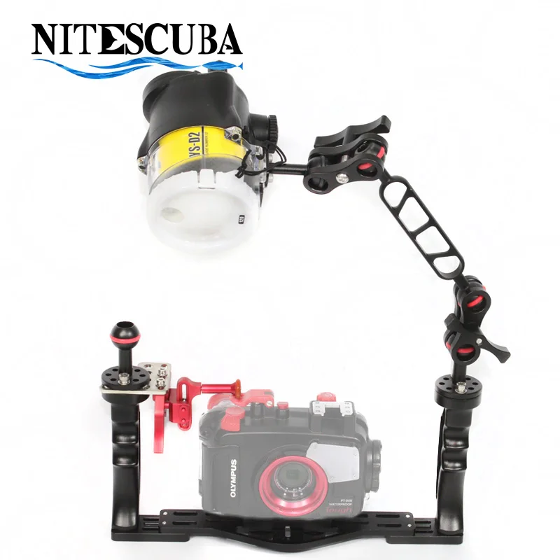 NiteScuba Дайвинг strobe light море и море YS D2 и weefine макрообъектив wfl03 для tg5 Rx100 подводной съемки ручка фотографии - Цвет: tray with strobe