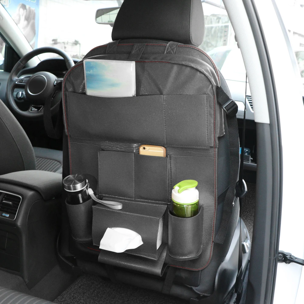 

Onever Auto Accessories Car Seat Back Organizer PU Leather Car-covers Car Accessories Car-styling Multi-Pockets Travel Storage