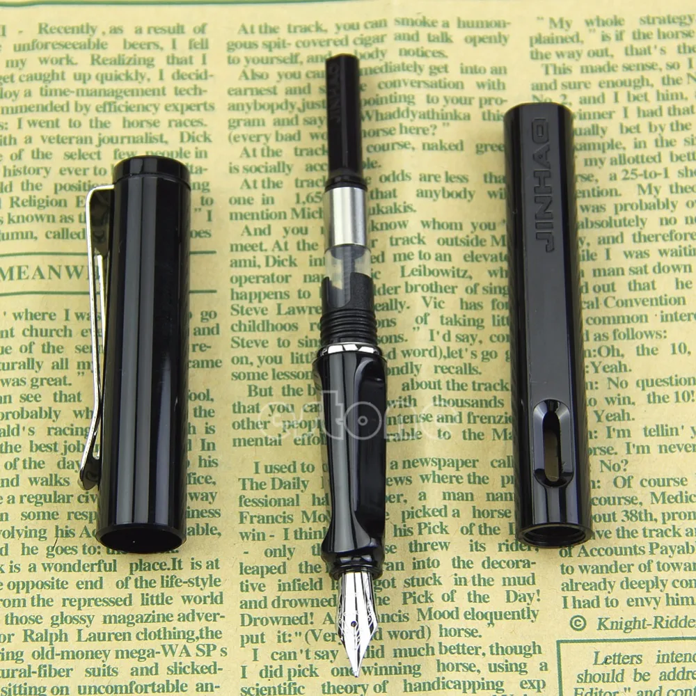 Роскошная Jinhao 599A сафари каллиграфическая ручка Крышка в пластике avec baril noir