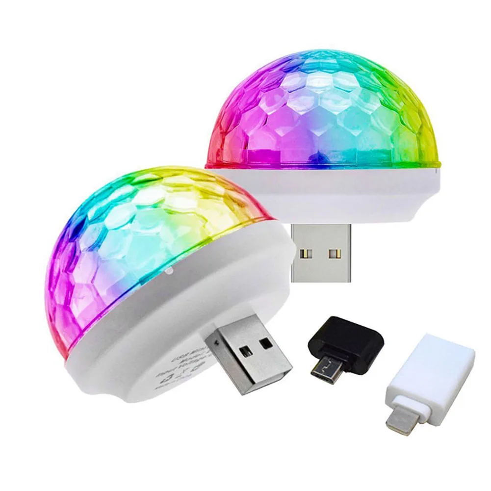 &quotЛучший&quot 2 шт мини USB сценический DJ свет лампа диско шар Стробоскопическая