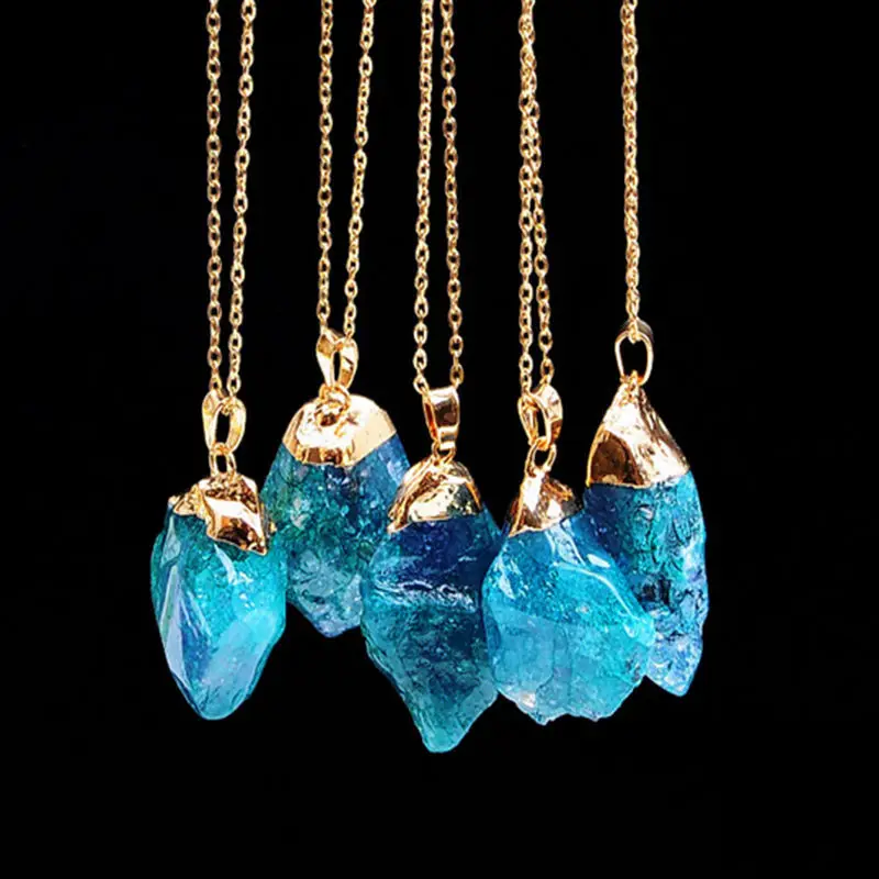 

2017 Maxi Fashion Irregular Natural Store Quartz Long Crystal Necklace & Pendant Womens Decoration On The Neck With Stones