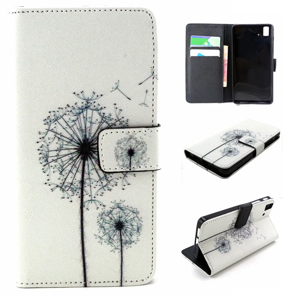 Flying Dandelions Design Leather Flip Stand Wallet Card Slots Bag Skin Cover Case For BQ Aquaris E5 4G 3G 5.0" Phone Funda Capa |
