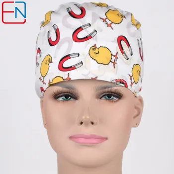 

Hennar Scrub Caps For Hospital Doctor Nursed Caps Chicked Magnet Pattern Operating Room Hat Medical New Hot Sale Cap Unisex