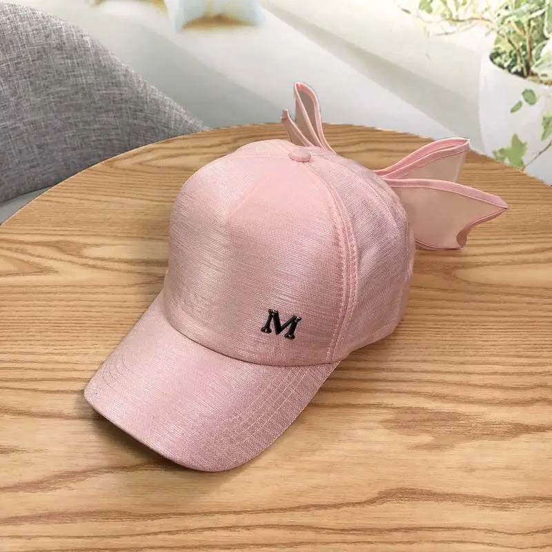 Бейсболка с большим бантом для девочек M mark, розовая шляпа для женщин, летняя бейсболка с бантом для взрослых, бейсболка с колпаком кепки в стиле хип-хоп с козырьком Traight