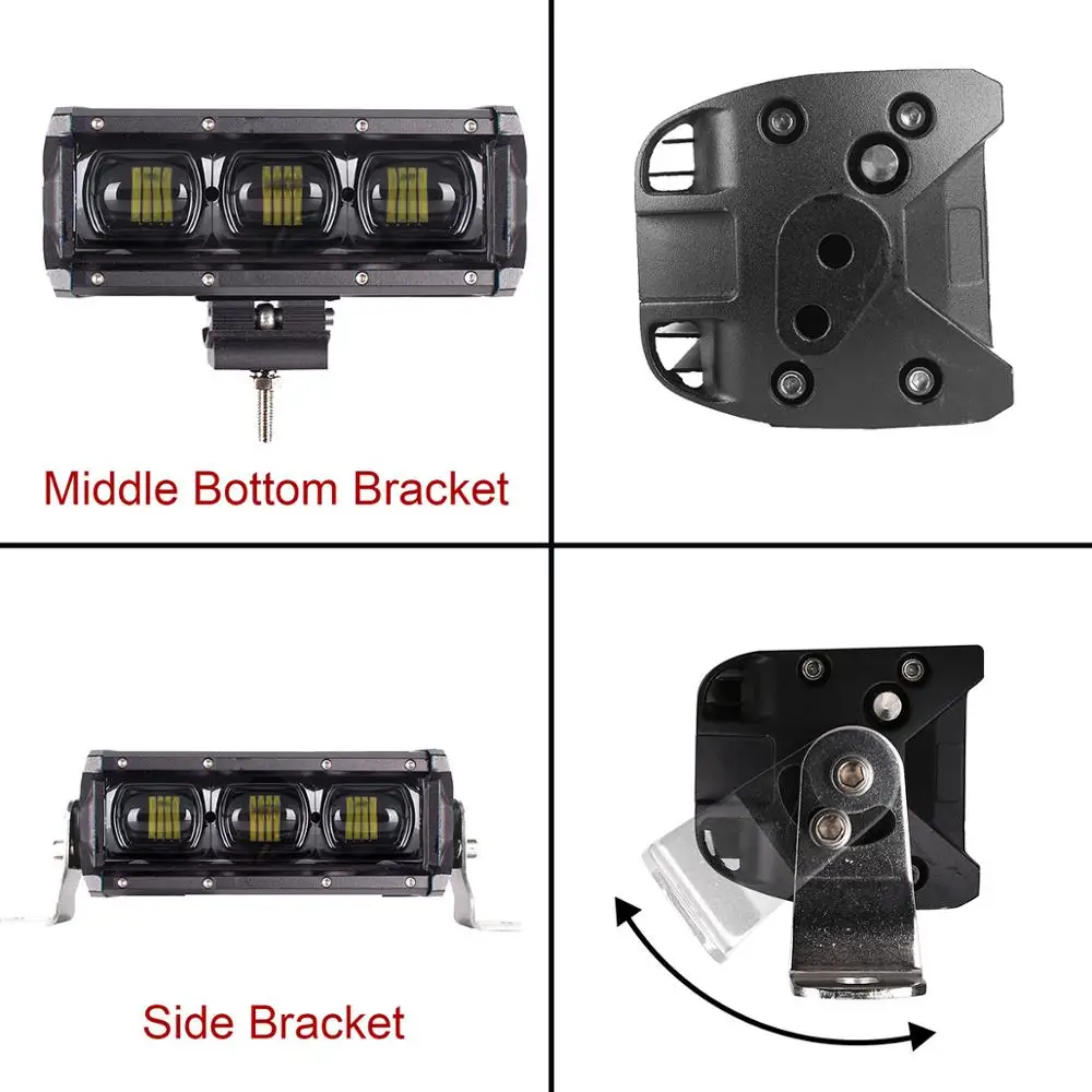 Led Light Bar 6d lens 30w 60w 90w 120w 150w 180w 210w 240w grille single row front bumber car roof lightbar 8 14.5 21 27.5 34 40.5 47 53.5 inch truck atv suv offroad off-road 4x4 4wd pickup 12v 24v (3)