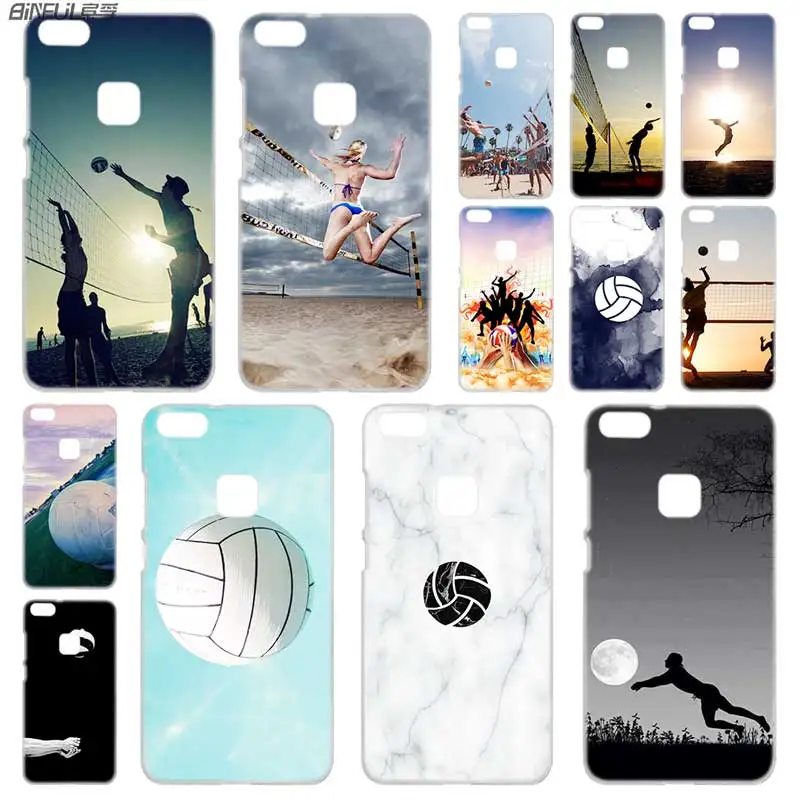 

BINFUL PC Transparent for Huawei P30 p20 lite case P8 P9 P10 Lite Plus Pro P Smart 2019 Mini Volleyball Sports Pattern