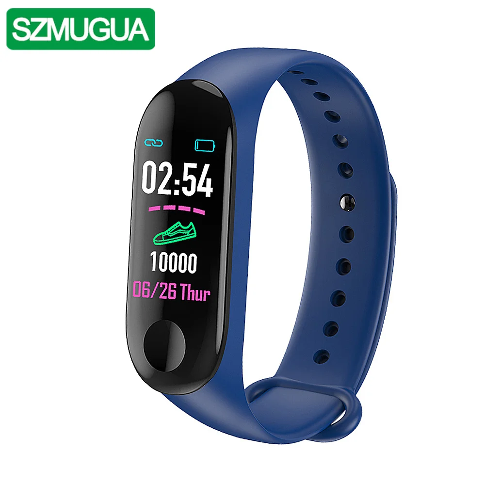 

SZMUGUA Fitness Tracker M3 Smart Bracelet Color-screen IP65 Waterproof blood Pressure Monitor Sports Heart Rate Smart band Watch