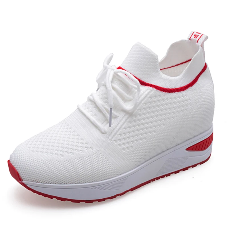 

Women's Summer Footwear Mesh Platform Sneakers tenis White Shoes Woman Breathable Wedge Sneakers Women Shoes chaussures femme