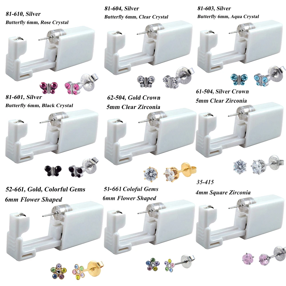 24pcs Disposable No Pain Safe Sterile Ear Stud Piercing Unit Kit For Children Nose Piercing Gun piercing Jewelry 3