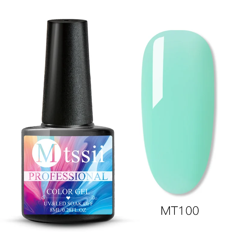Mtssii цветной однотонный лак для ногтей Блестящий мерцающий гель для ногтей Дизайн ногтей маникюрный лак впитывающий УФ-гель - Цвет: HHS01517