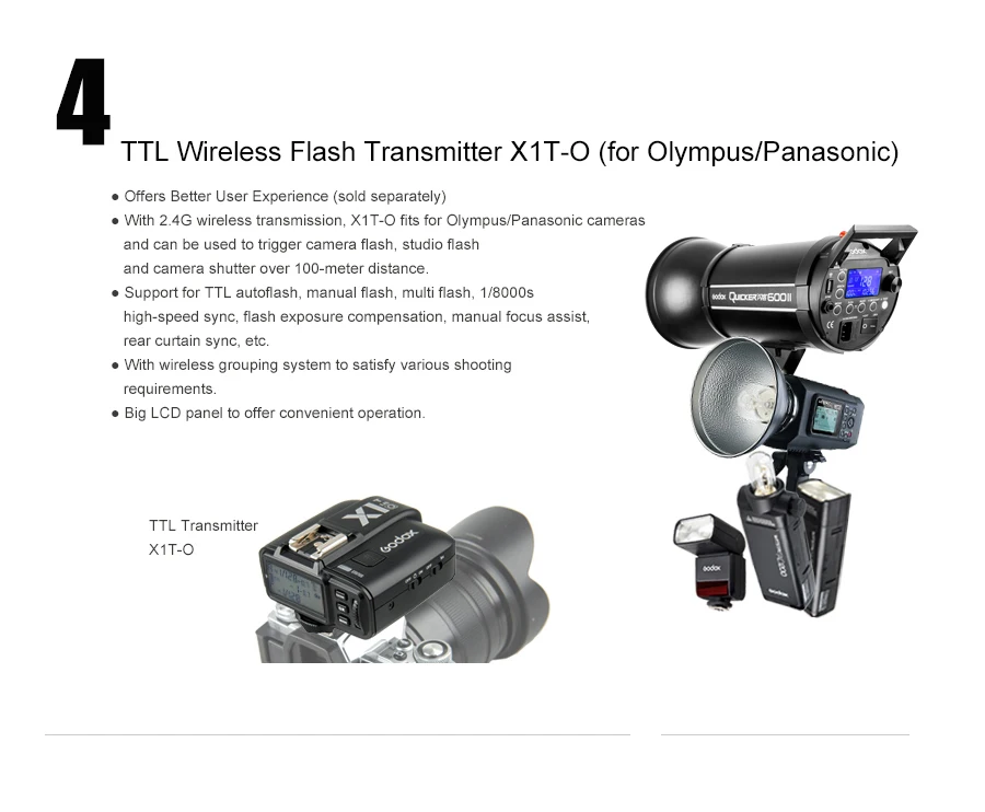 100% Original Godox TT685O 2.4G HSS 18000s i-TTL GN60 Wireless flash Speedlite Flash for OlympusPanasonic (12)