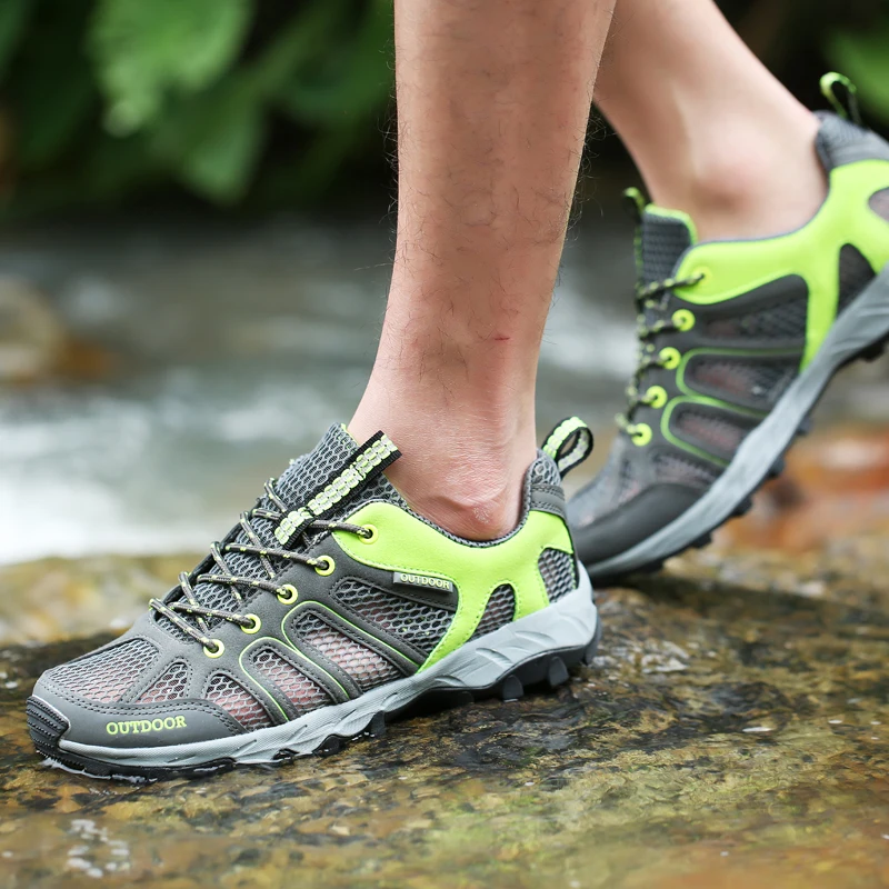Летняя быстросохнущая водонепроницаемая обувь для треккинга; водонепроницаемая обувь для мужчин; походная обувь; дышащие сетчатые уличные мужские кроссовки; Мужская Спортивная обувь