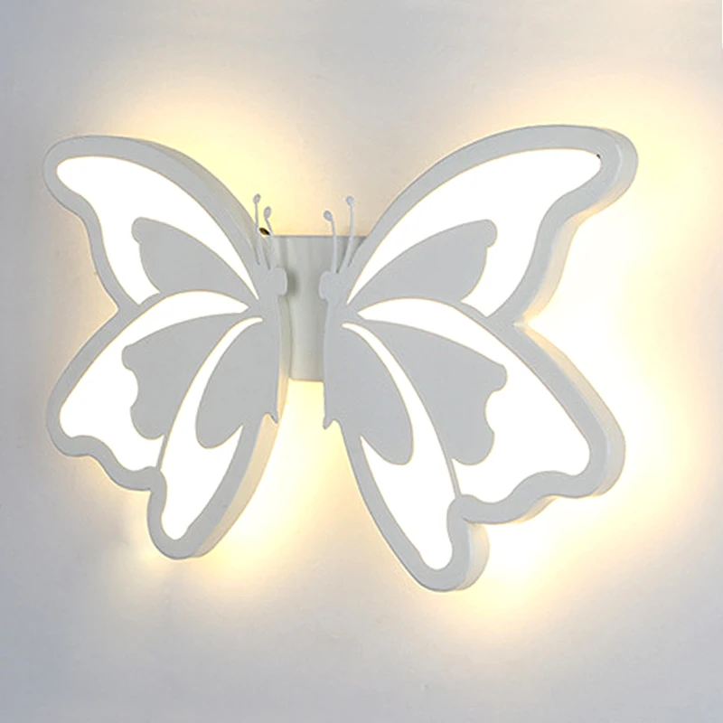 Креативный настенный светильник в виде бабочки, современный настенный светильник для гостиной, детской спальни, акриловый светодиодный настенный светильник, настенный светильник для коридора, прохода, бра, Декор, 24 Вт, AC85-265V