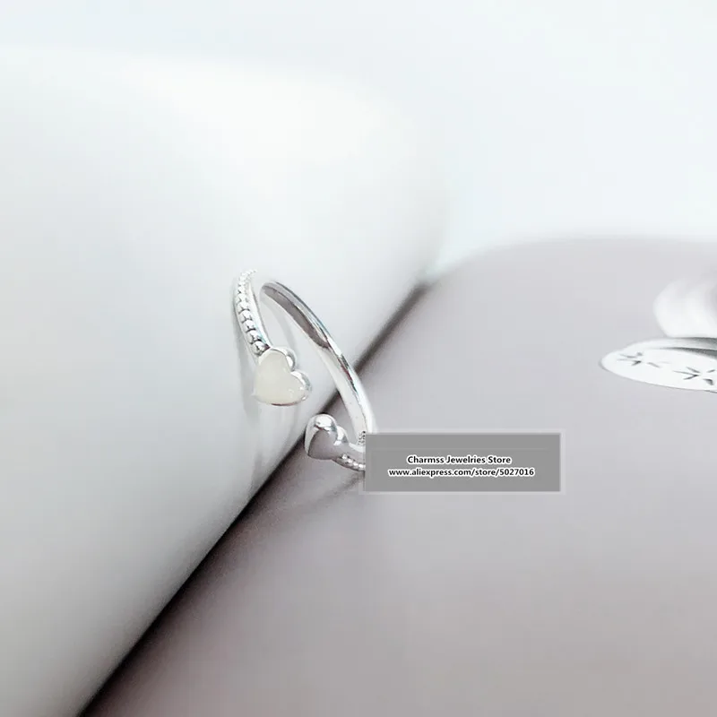 2019 NEW Euro Charm logo Carving 925 silver heart ring for women jewelry gifts,1pz