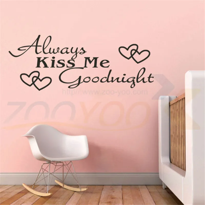 

modern popular always home creative quote wall decal kiss me goodnight8053 warm love family home removable vinyl wall stickers
