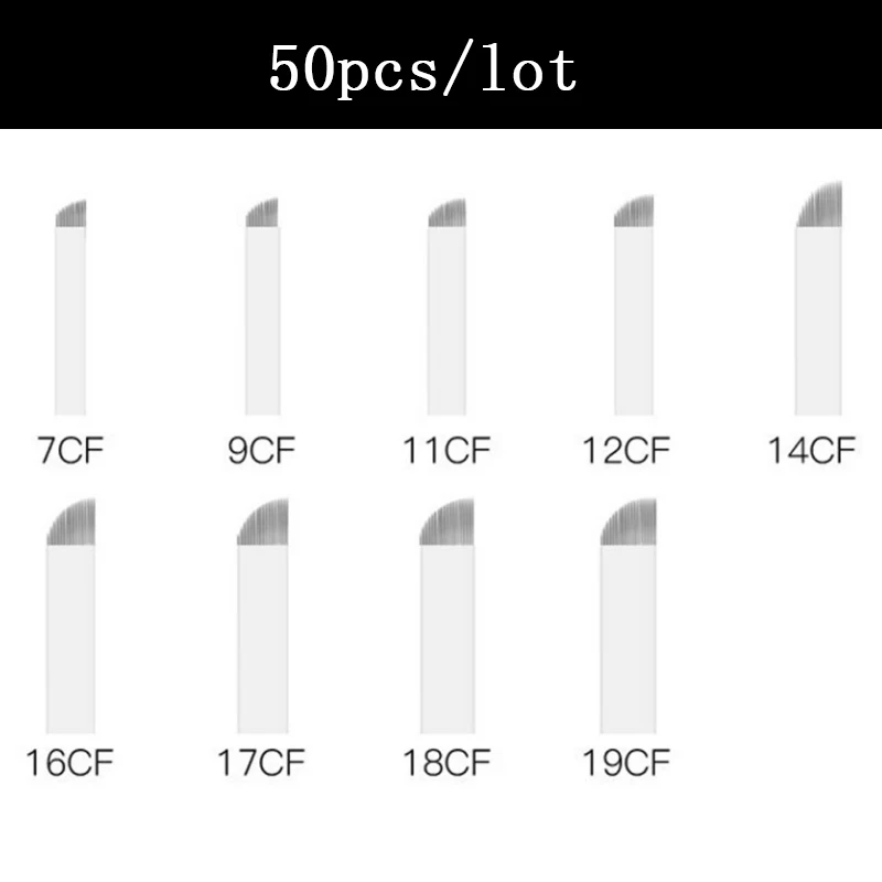 100 шт. 0,18 мм Lamina Tebori Flex Microblading 12 14 16 18 U форма иглы татуировки для перманентного макияжа бровей лезвия ручка-держатель игл