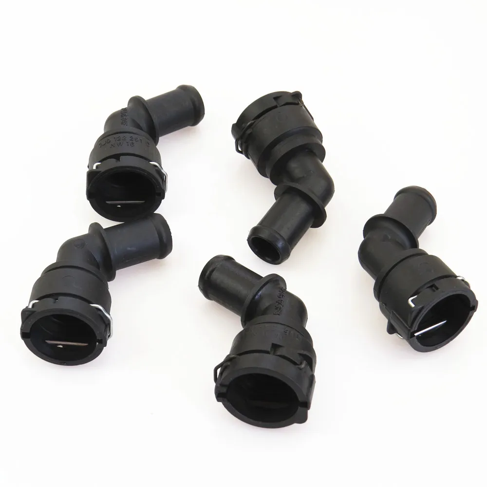 FHAWKEYEQ 5Pcs Cooling Coolant Hose Connector VW Phaeton Beetle Passat Jetta Golf Bora For TT