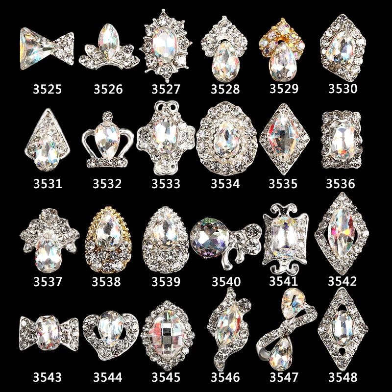 

2017 200pcs/pack New High Quality Clear Rhinestone Alloy Nail Art Decorations Glitter Charm 3D Nail Jewelry DIY Manicure Supplie