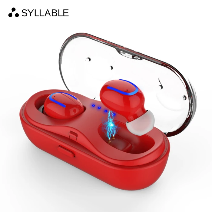 Красный Слог HBQ-Q13S Bluetooth V5.0 TWS 5 часов наушники настоящие беспроводные стерео наушники Водонепроницаемые 60 мАч гарнитура емкость батареи - Цвет: Красный