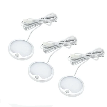 

3pcs PIR IR Infrared Human Induction Lamp round aluminum kitchen light with sensor montion Ceiling Light cabinet lighting
