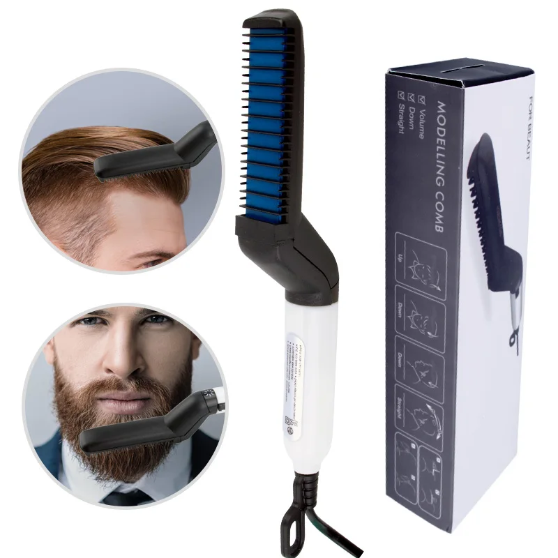 

Multifunctional Hair Comb Brush Beard Straightener Hair Straighten Straightening Comb Hair Curler Quick Hair Styler For Men