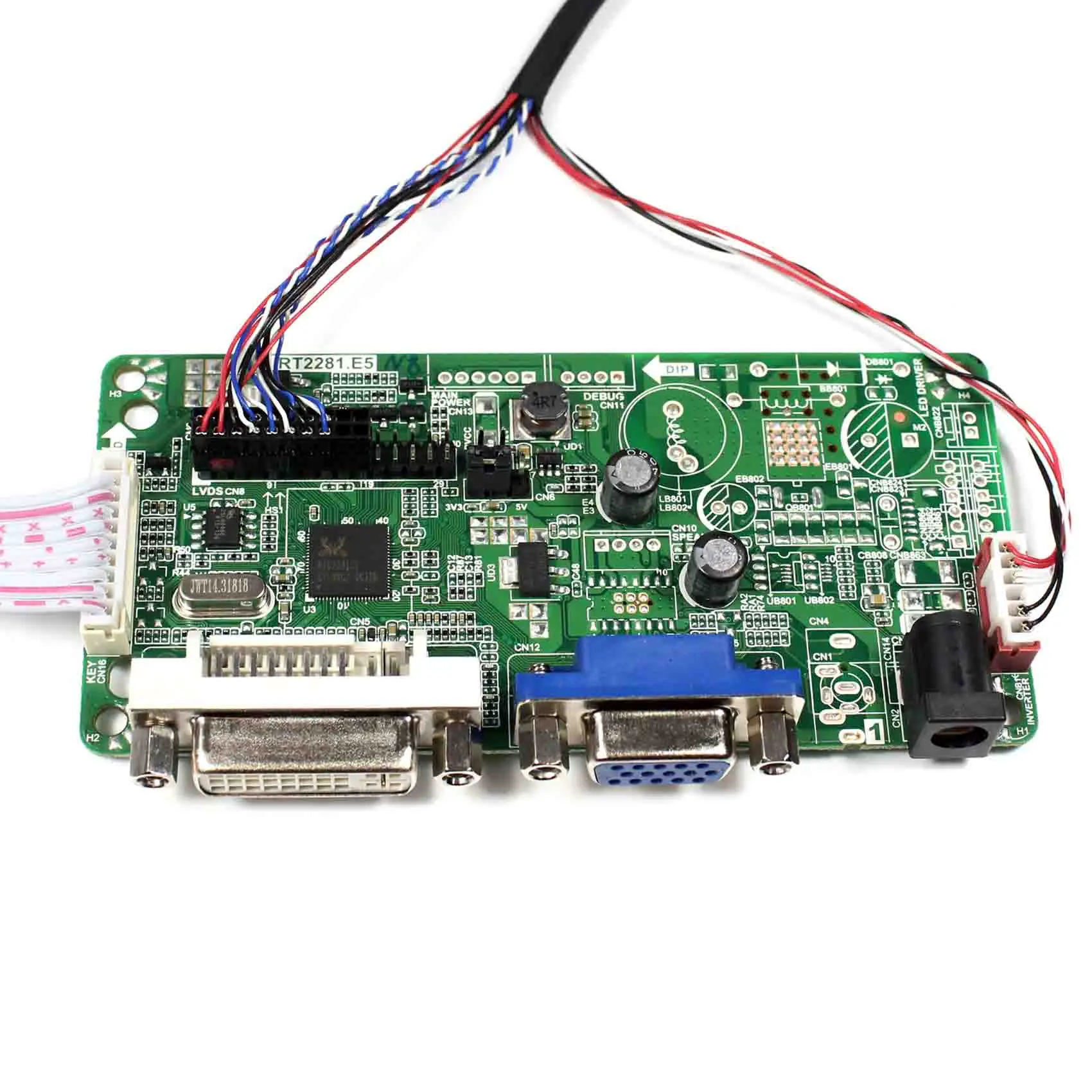 DVI+VGA LCD Controller Board Work For 14/" N140B6 LP140WH1 B140XW02 1366x768 LCD
