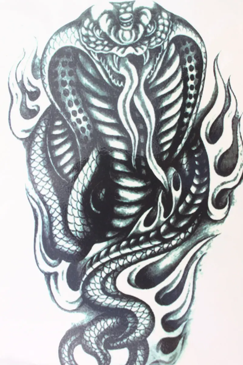 Vicious snake body with fire Size 22 x 12cm Brand New Body Art tatoo