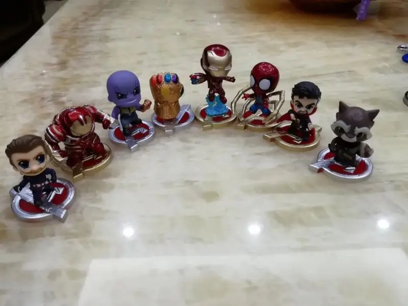 8 шт./компл. Marvel Мстители война бесконечности Милый Железный Паук халкбастер