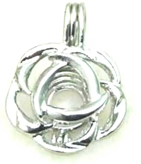 Qingmos Wish жемчужное ожерелье для женщин с 20 мм Рыбная клетка держатель любовь, жемчужный Модный кулон Подарочная коробка под ожерелье-3622 - Metal Color: Rose