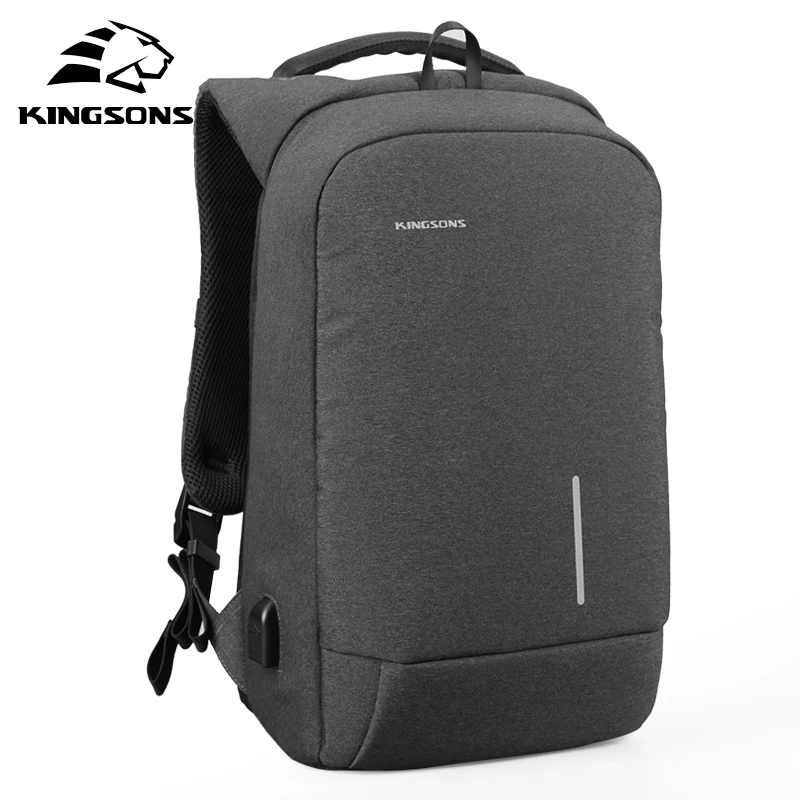 Kingsons حقيبة رجالية 13''15 'USB شحن الظهر مكافحة سرقة على ظهره حقيبة الحقائب المحمولة الرجال المرأة الأزياء حقائب السفر النايلون