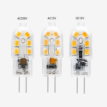 

Hot sale 1W G4 led AC/DC 12V 220V 12leds lamp beads Led bulb SMD 2835 LED G4 light Replace 30/40W halogen lamp light IP55