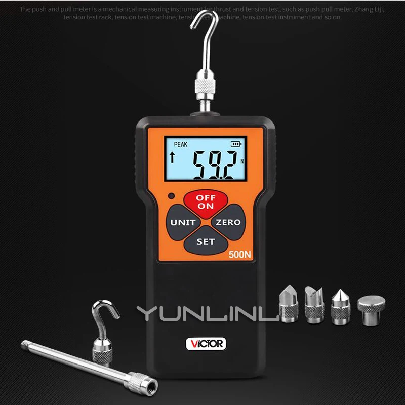 

Thrust Gauge Portable Digital Display Force Gauge High Precision Electronic Tension Meter Digital Dynamometer Instrument VC500N