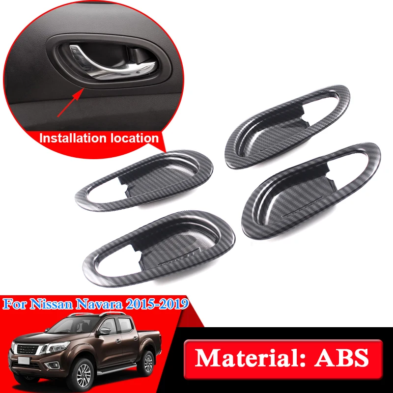 

Car Styling ABS Chrome For Nissan NP300 Navara 2017-2018 Car Inside Door Handle Frame Door Bowl Sequins Cover Auto Accessories