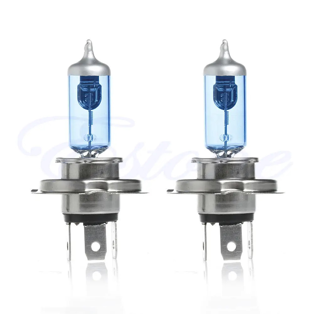 

2pcs H4 55W Xenon Halogen White Light Bright Car Headlight Bulbs Bulb Lamp Blue