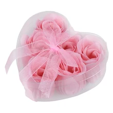 6 Pcs Light Pink Decorative Fragrant Rose Bud Petal Soap Wedding Favor