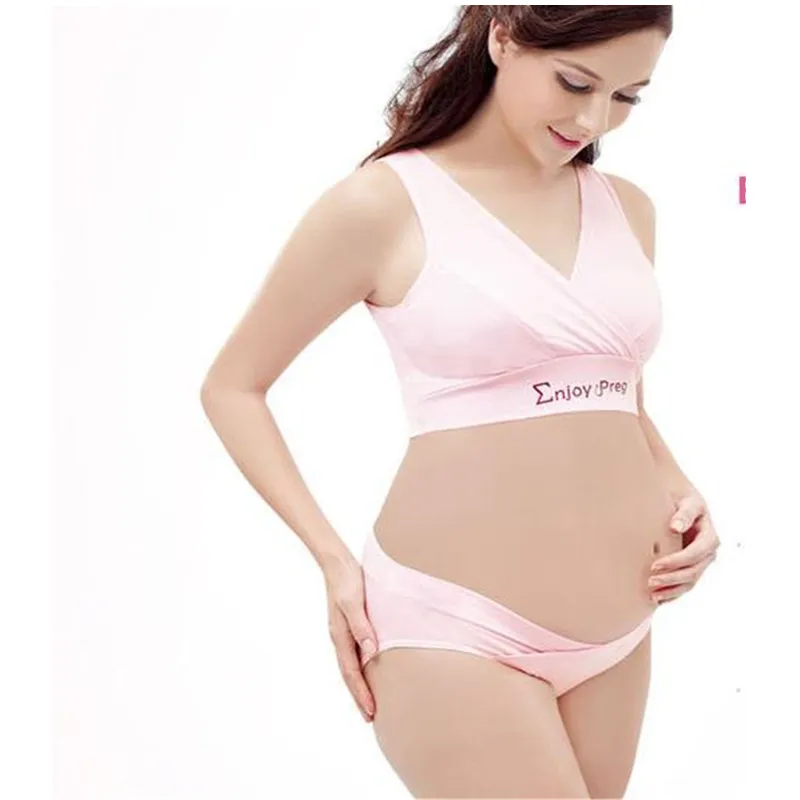 Pregnant Nursing Bra Set Pregnancy Women Underwear Cotton Maternity