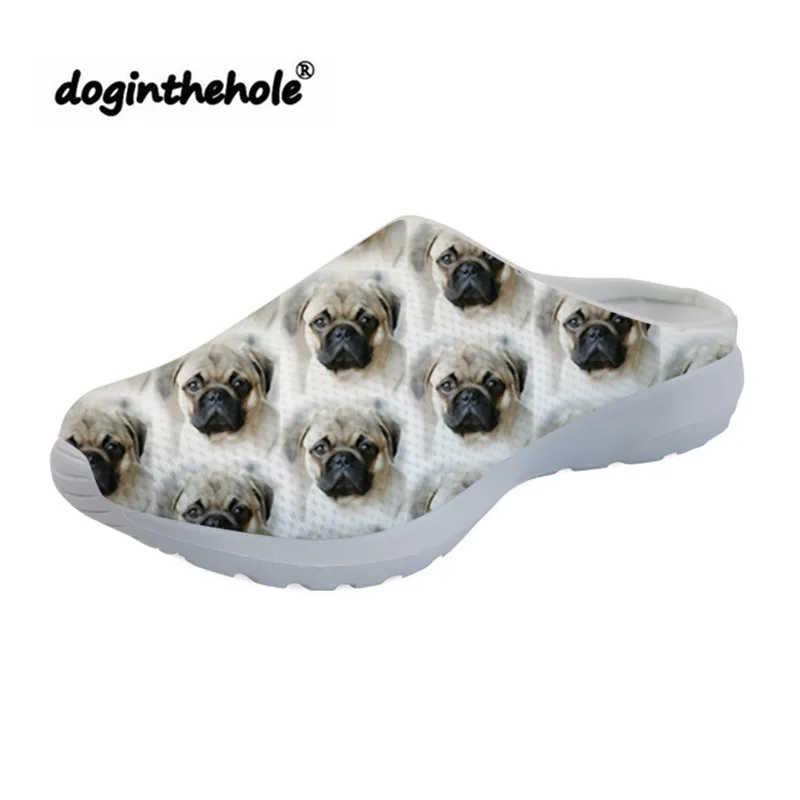 Светло-зеленый Doginthehole/женские сандалии на платформе с узором мопса; женская уличная обувь; обувь на плоской подошве для женщин; модная женская обувь; zapatos De Mujer Sapato - Цвет: Светло-зеленый